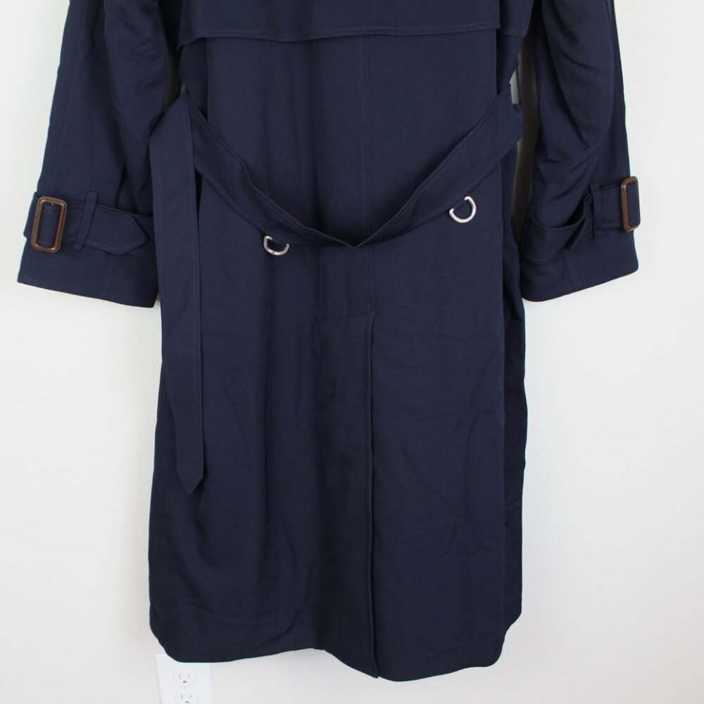 NWT Burberry Gemini Wool Trench Coat, US 12, Dark Blue Luxe Belted Iconic Style - Picture 14 of 16